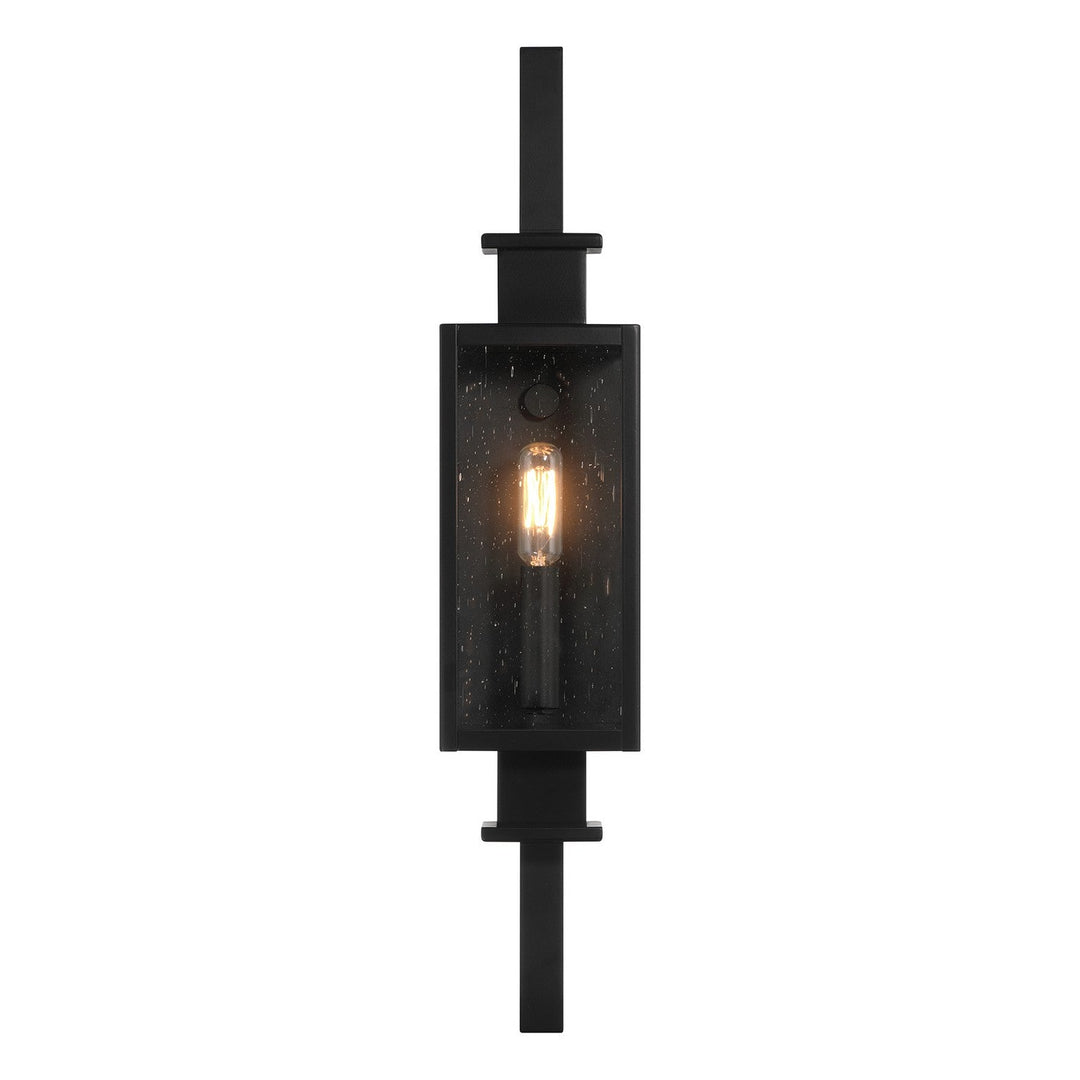 Ascott One Light Outdoor Wall Lantern in Matte Black Savoy House