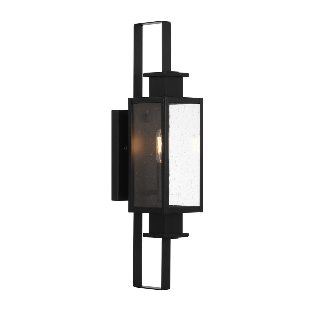 Ascott One Light Outdoor Wall Lantern in Matte Black Savoy House