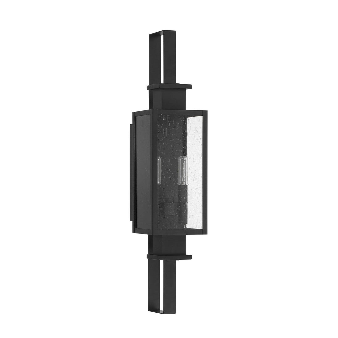 Ascott Two Light Outdoor Wall Lantern in Matte Black Savoy House