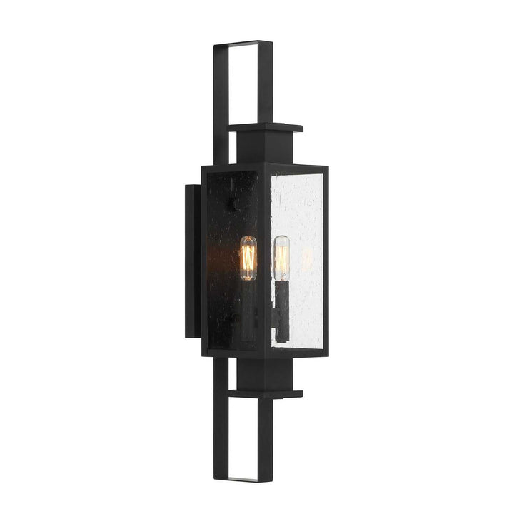 Ascott Two Light Outdoor Wall Lantern in Matte Black Savoy House
