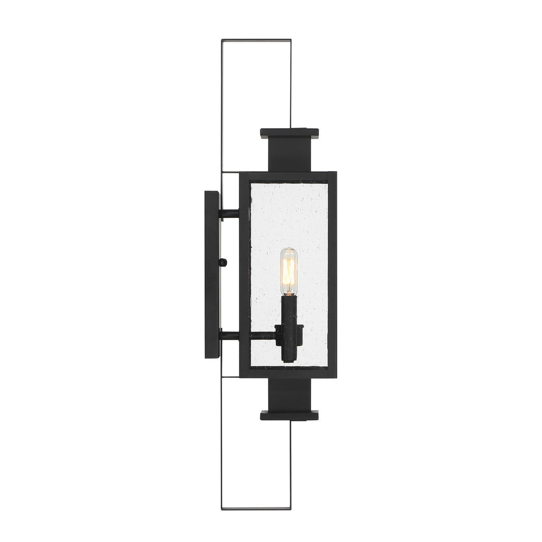 Ascott Two Light Outdoor Wall Lantern in Matte Black Savoy House