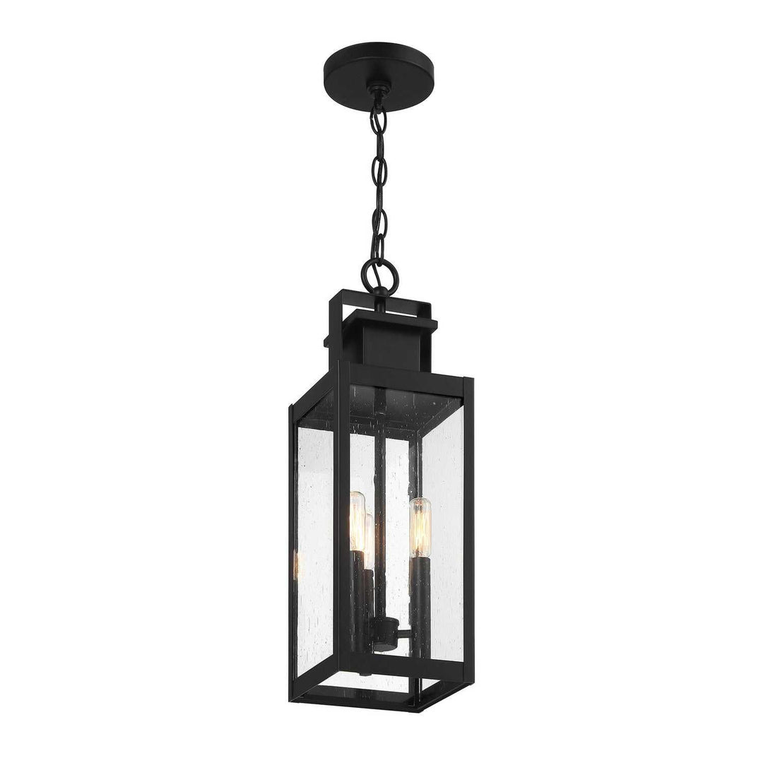 Ascott Three Light Outdoor Hanging Lantern in Matte Black Savoy House