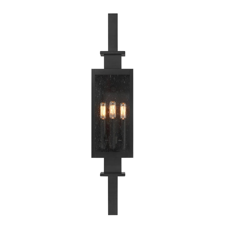 Ascott Three Light Outdoor Wall Lantern in Matte Black Savoy House