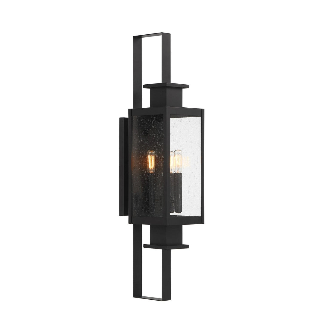 Ascott Three Light Outdoor Wall Lantern in Matte Black Savoy House