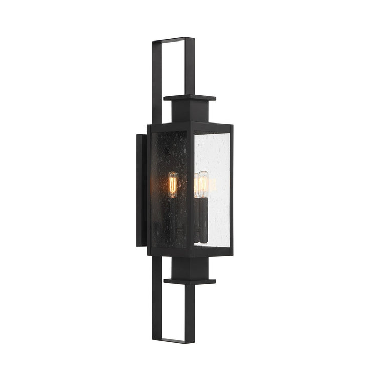 Ascott Three Light Outdoor Wall Lantern in Matte Black Savoy House