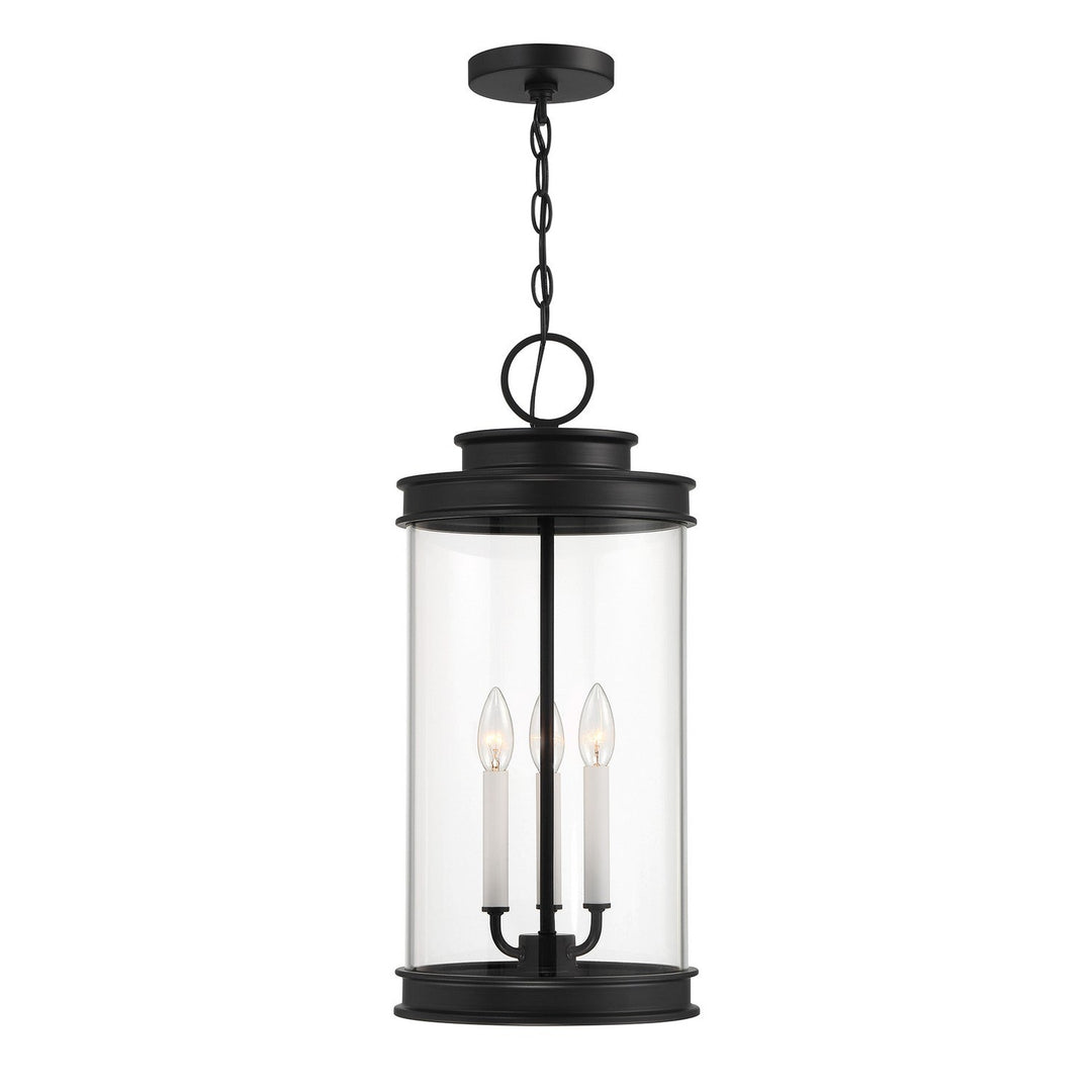 Englewood Three Light Outdoor Hanging Lantern in Matte Black Savoy House