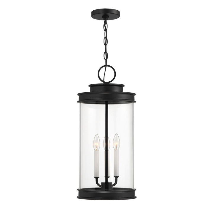 Englewood Three Light Outdoor Hanging Lantern in Matte Black Savoy House