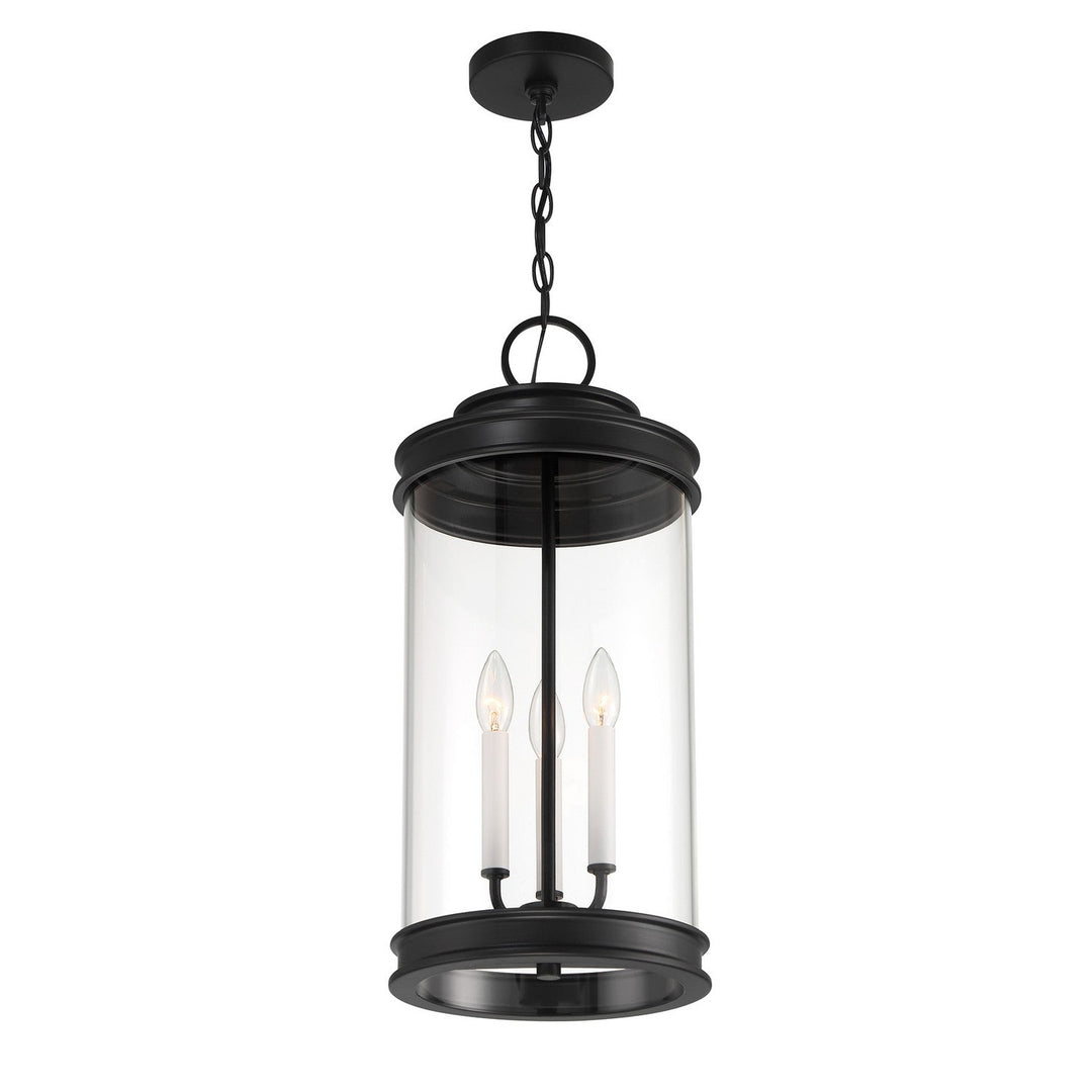 Englewood Three Light Outdoor Hanging Lantern in Matte Black Savoy House