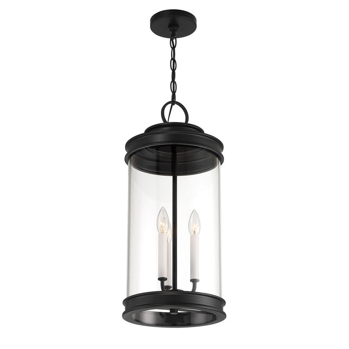 Englewood Three Light Outdoor Hanging Lantern in Matte Black Savoy House