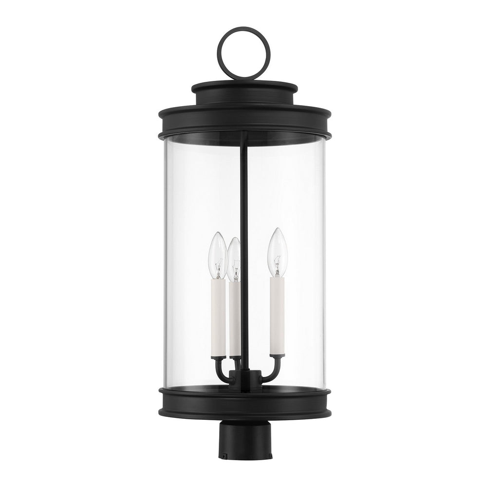 Englewood Three Light Outdoor Post Lantern in Matte Black Savoy House