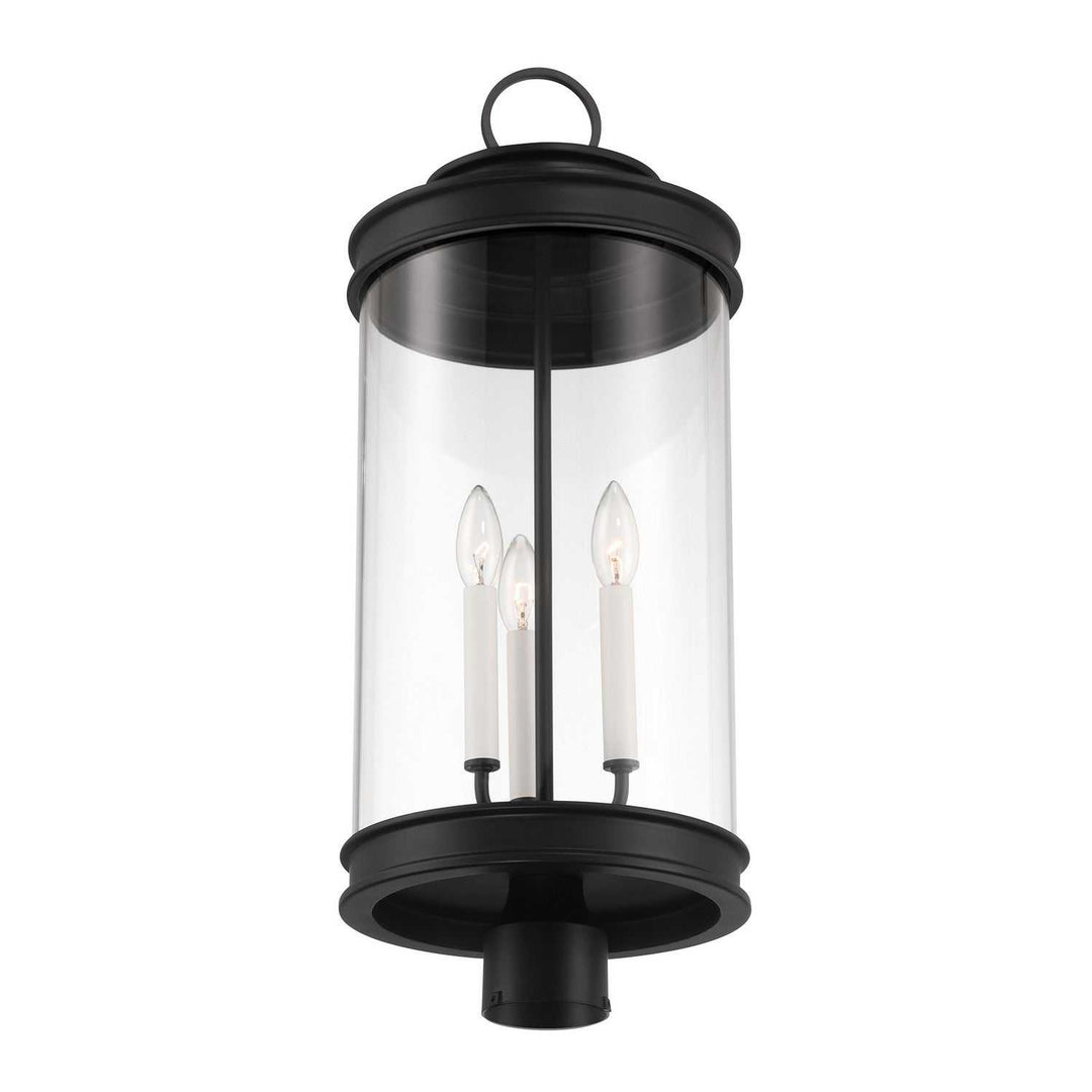 Englewood Three Light Outdoor Post Lantern in Matte Black Savoy House