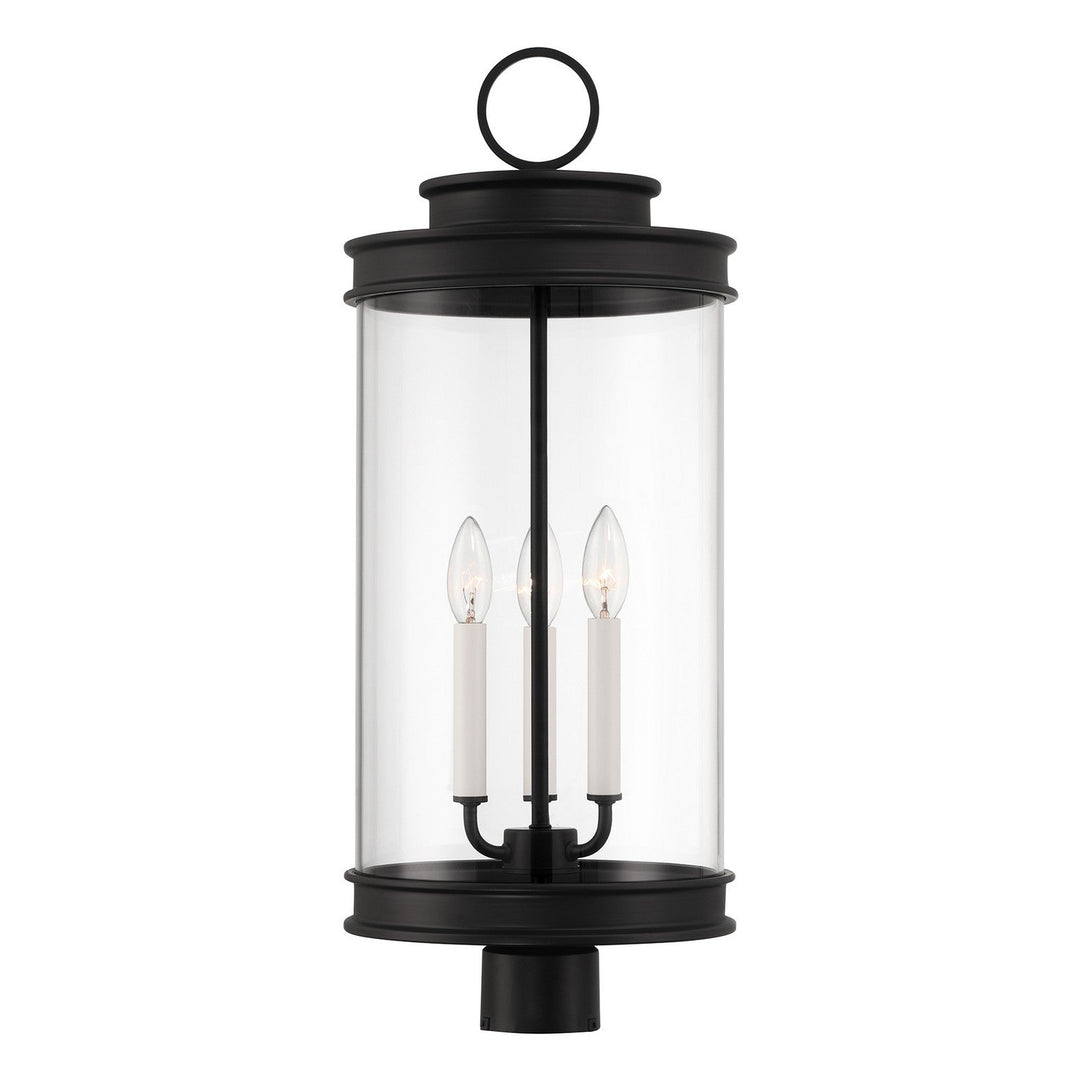 Englewood Three Light Outdoor Post Lantern in Matte Black Savoy House