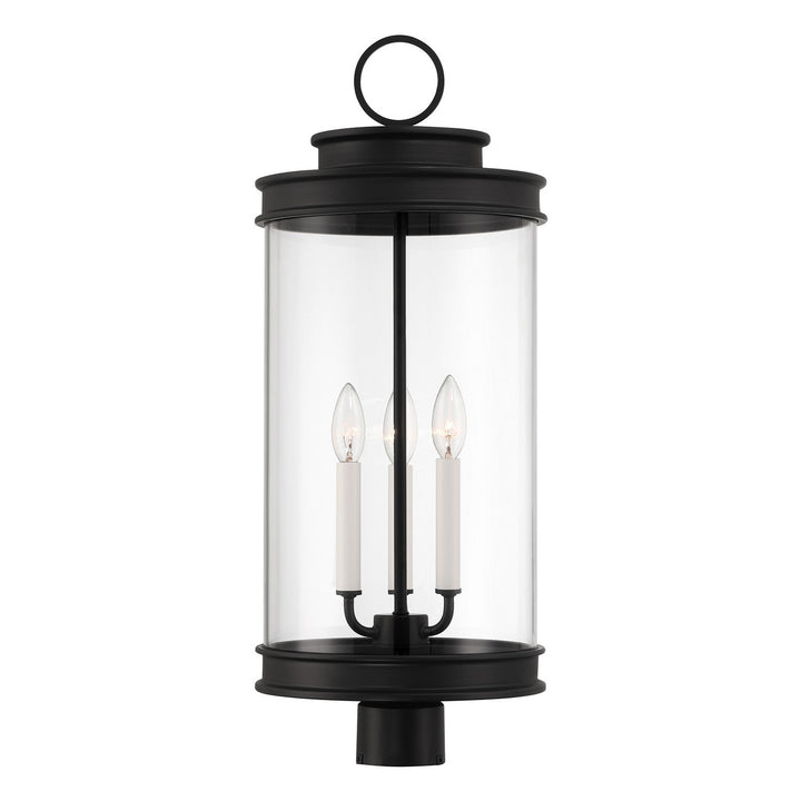 Englewood Three Light Outdoor Post Lantern in Matte Black Savoy House