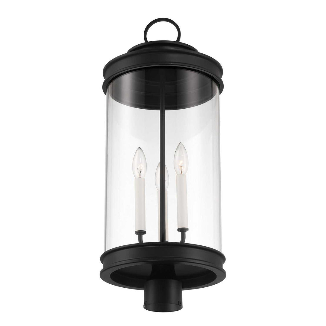 Englewood Three Light Outdoor Post Lantern in Matte Black Savoy House