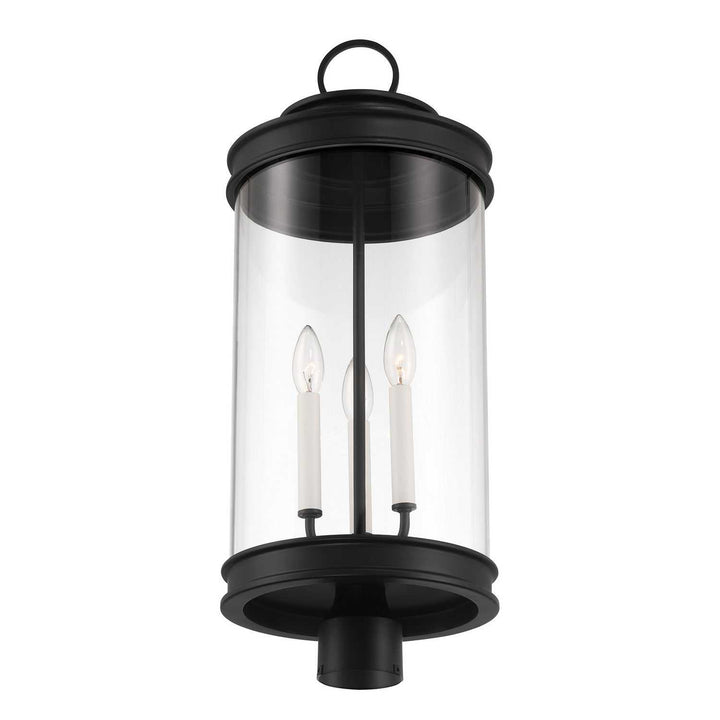Englewood Three Light Outdoor Post Lantern in Matte Black Savoy House