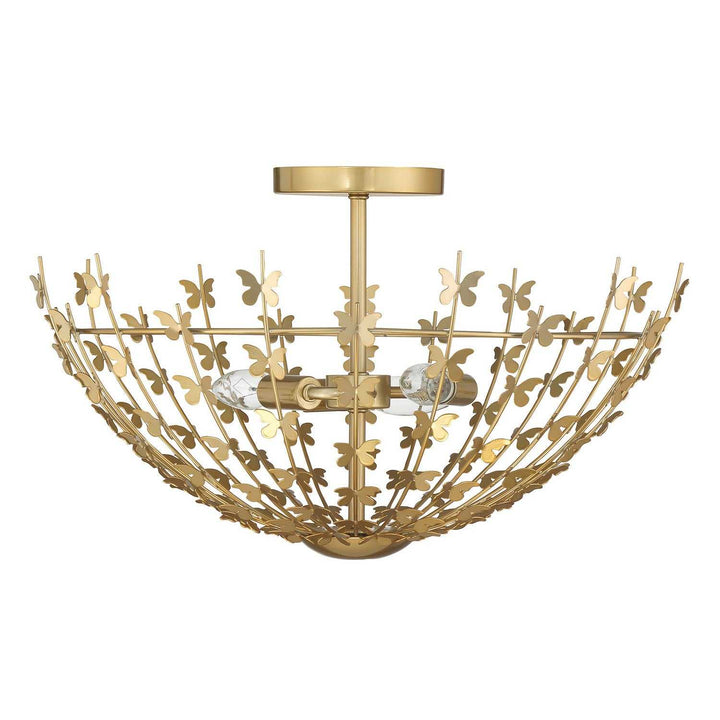 Savoy House - 6-4198-3-171 - Three Light Semi-Flush Mount - Birch - Burnished Brass