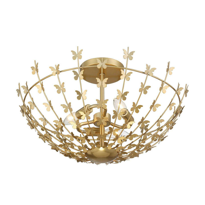Savoy House - 6-4198-3-171 - Three Light Semi-Flush Mount - Birch - Burnished Brass
