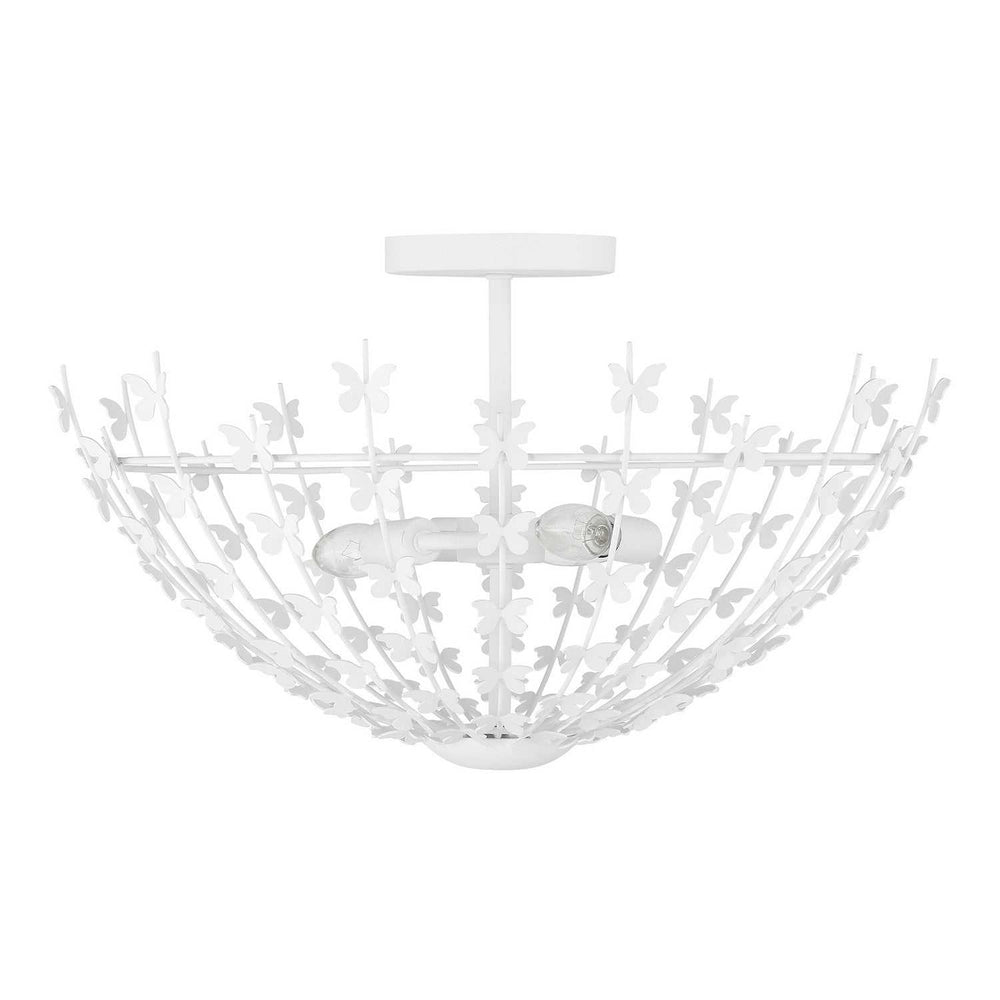 Birch Three Light Semi-Flush Mount in Bisque White Savoy House