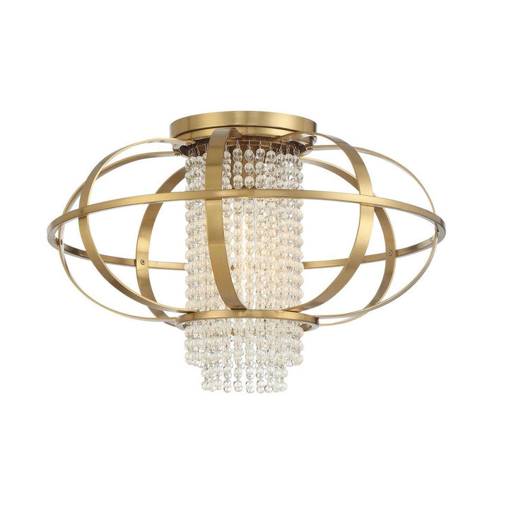 Idlewild One Light Flush Mount in Warm Brass Savoy House