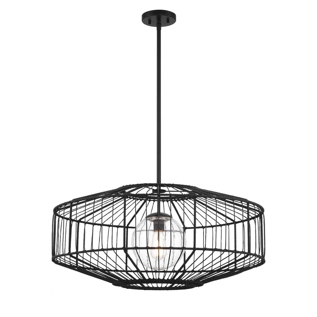 Marcy One Light Pendant in Matte Black Savoy House