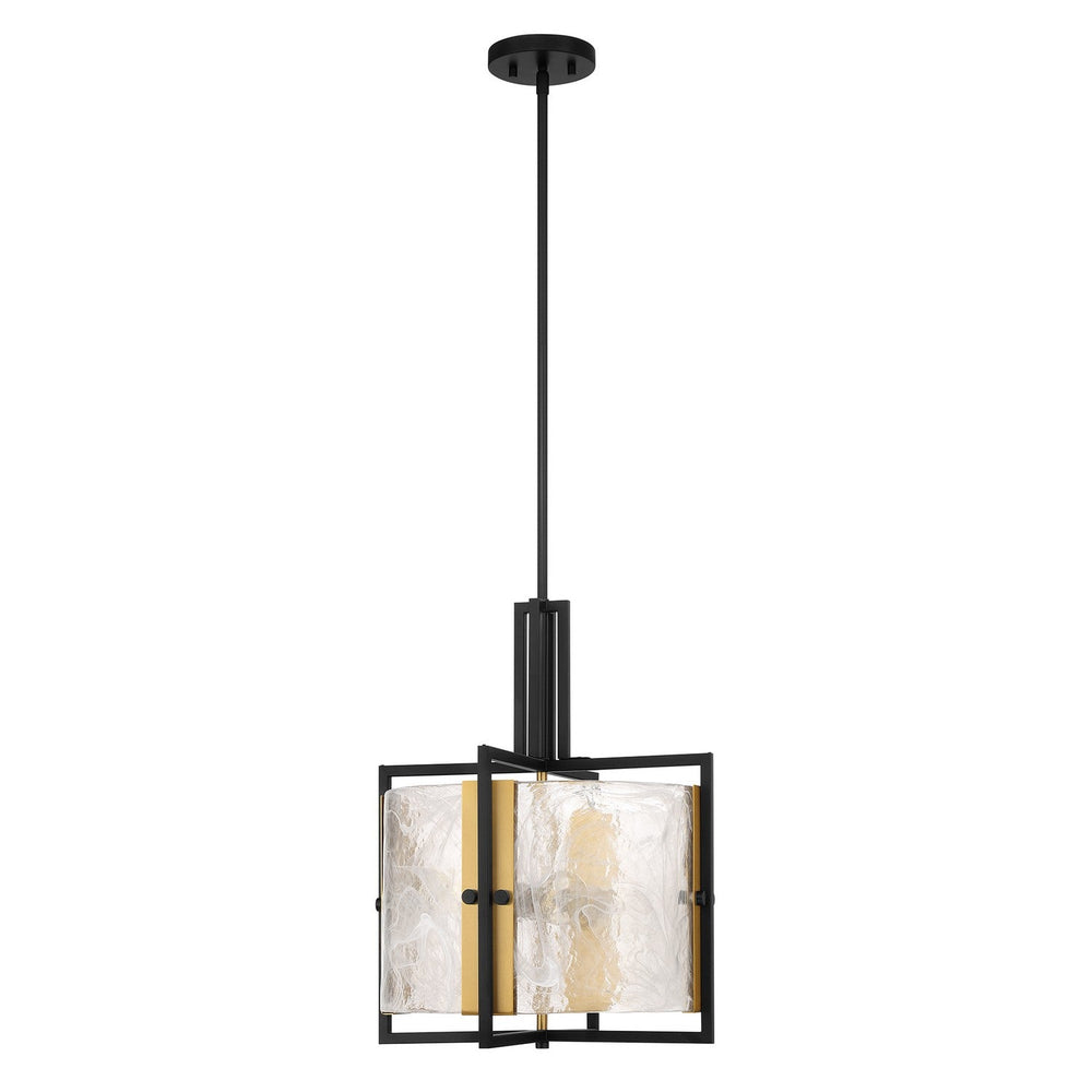 Savoy House - 7-1699-3-143 - Three Light Pendant - Hayward - Matte Black w/Warm Brass