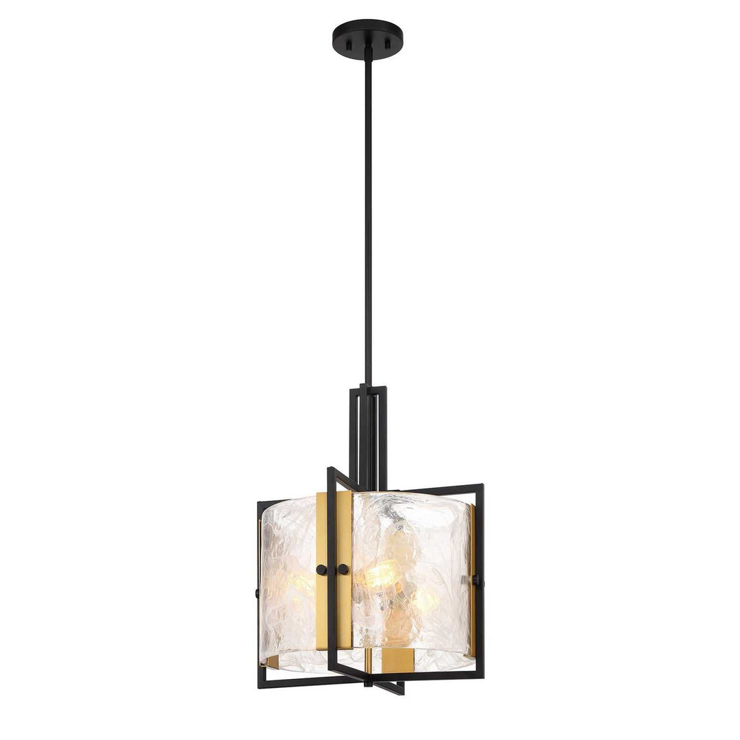 Savoy House - 7-1699-3-143 - Three Light Pendant - Hayward - Matte Black w/Warm Brass