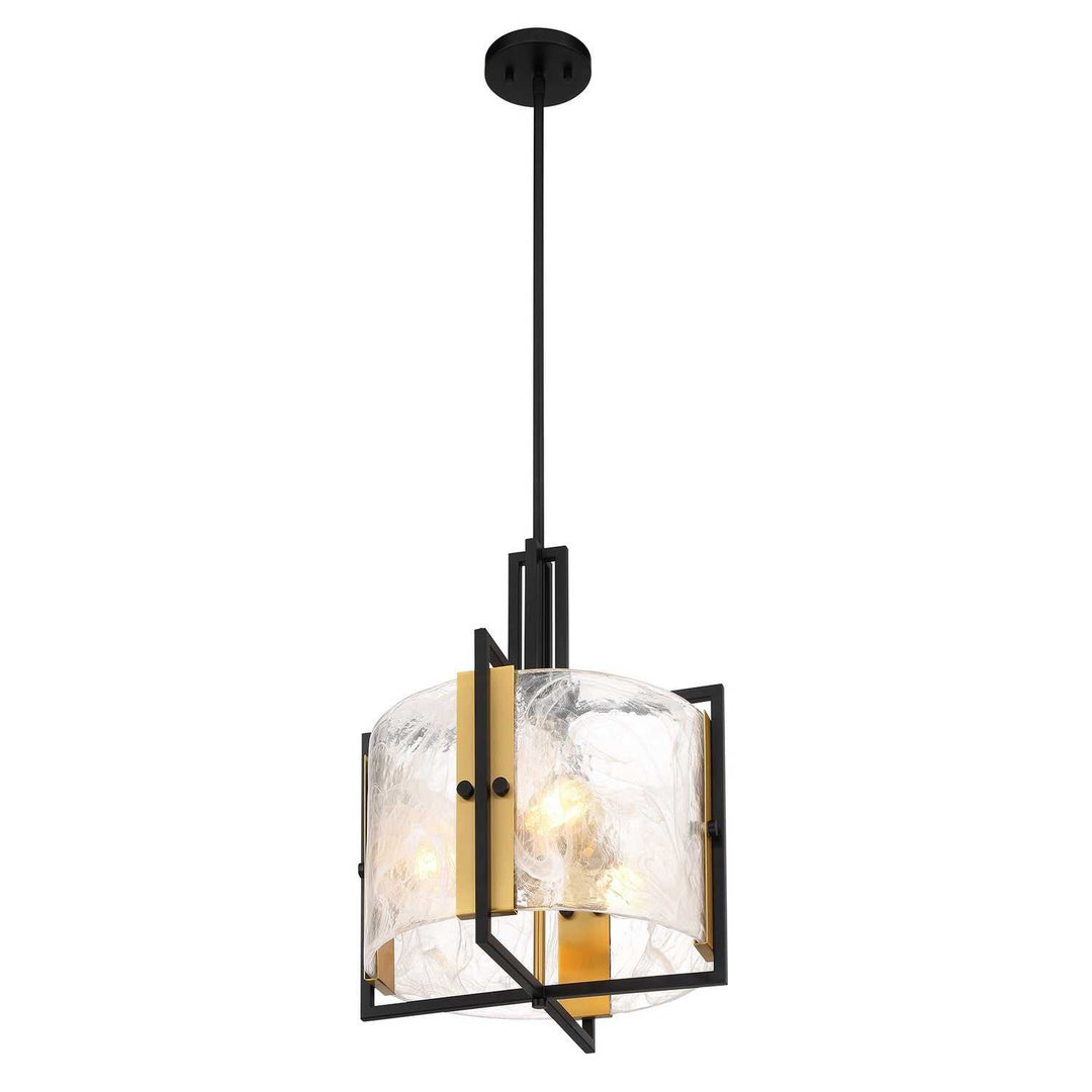 Savoy House - 7-1699-3-143 - Three Light Pendant - Hayward - Matte Black w/Warm Brass