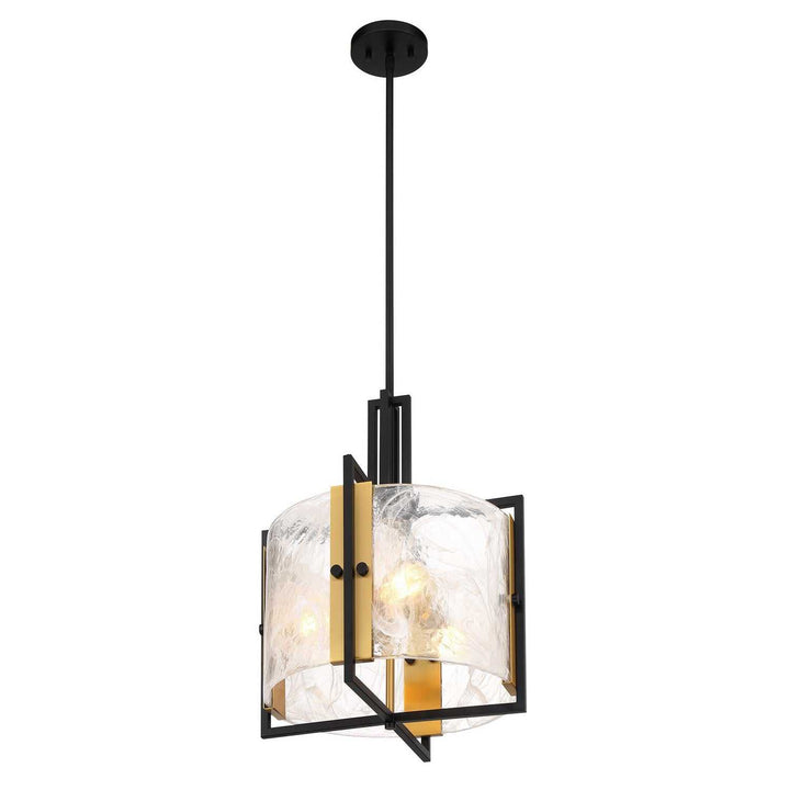 Savoy House - 7-1699-3-143 - Three Light Pendant - Hayward - Matte Black w/Warm Brass