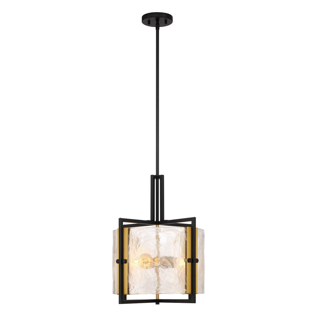 Savoy House - 7-1699-3-143 - Three Light Pendant - Hayward - Matte Black w/Warm Brass