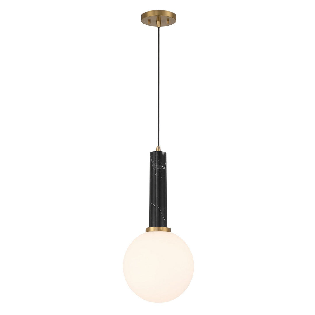 Savoy House - 7-2902-1-263 - One Light Pendant - Callaway - Black Marble w/Warm Brass