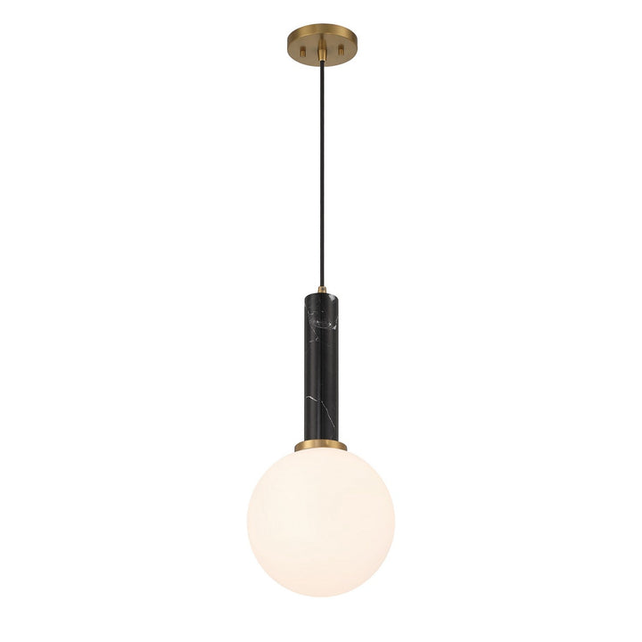 Savoy House - 7-2902-1-263 - One Light Pendant - Callaway - Black Marble w/Warm Brass