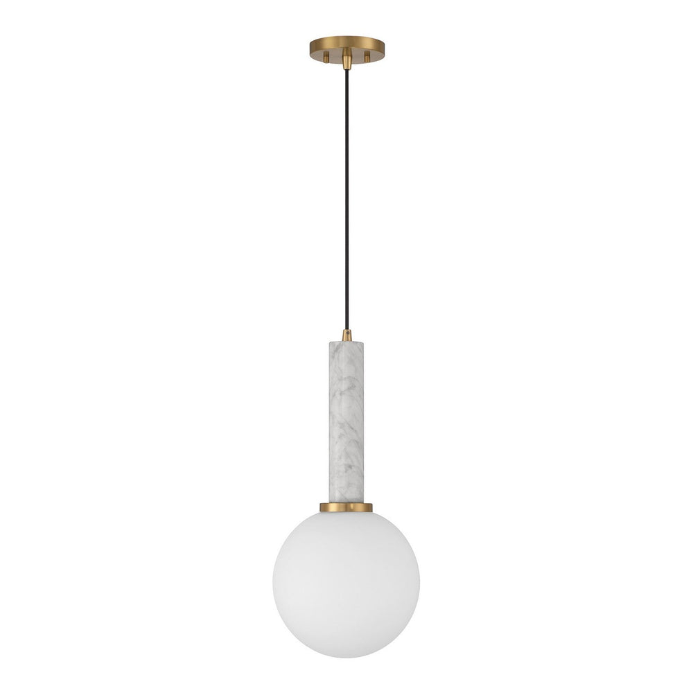 Savoy House - 7-2902-1-264 - One Light Pendant - Callaway - White Marble w/Warm Brass