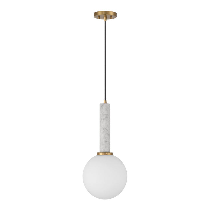 Savoy House - 7-2902-1-264 - One Light Pendant - Callaway - White Marble w/Warm Brass