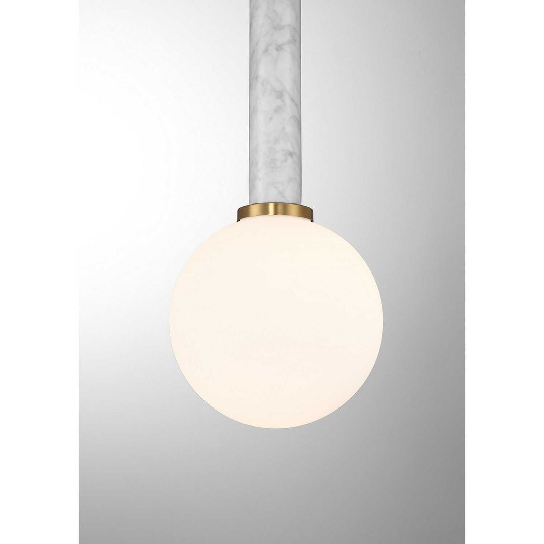 Savoy House - 7-2902-1-264 - One Light Pendant - Callaway - White Marble w/Warm Brass