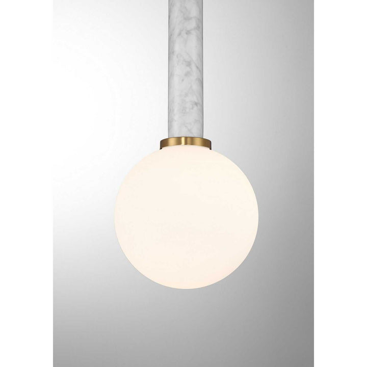 Savoy House - 7-2902-1-264 - One Light Pendant - Callaway - White Marble w/Warm Brass