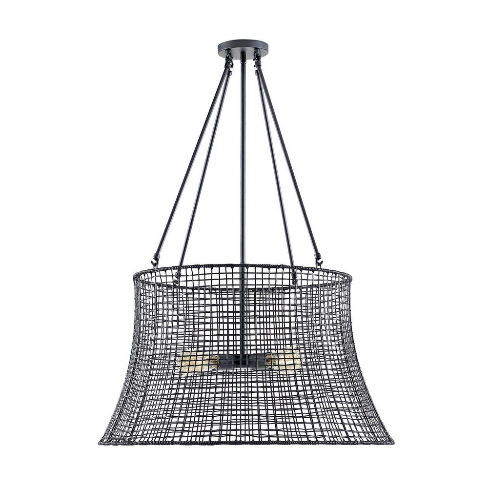 Longleaf Four Light Outdoor Chandelier in Matte Black Savoy House