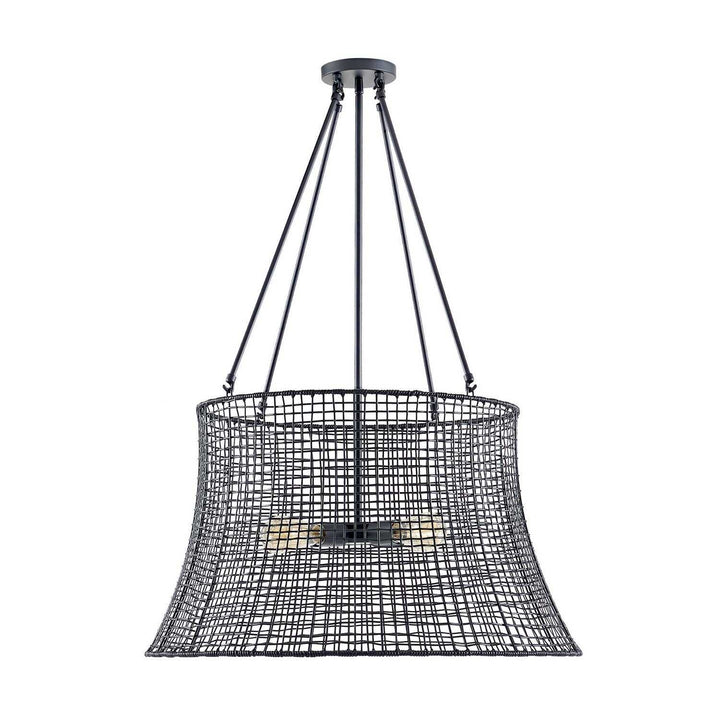 Longleaf Four Light Outdoor Chandelier in Matte Black Savoy House