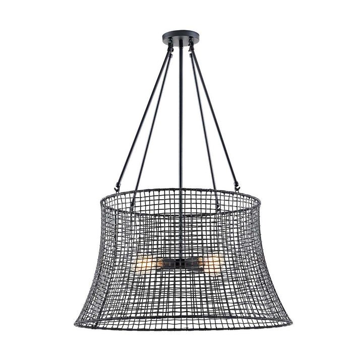 Longleaf Four Light Outdoor Chandelier in Matte Black Savoy House