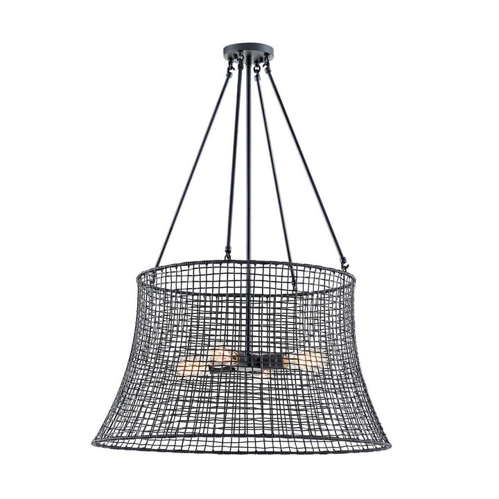 Longleaf Four Light Outdoor Chandelier in Matte Black Savoy House