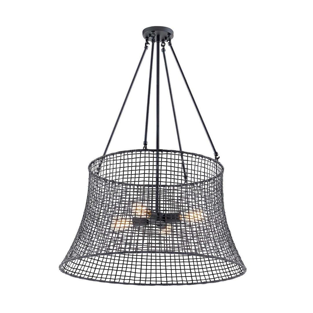 Longleaf Four Light Outdoor Chandelier in Matte Black Savoy House