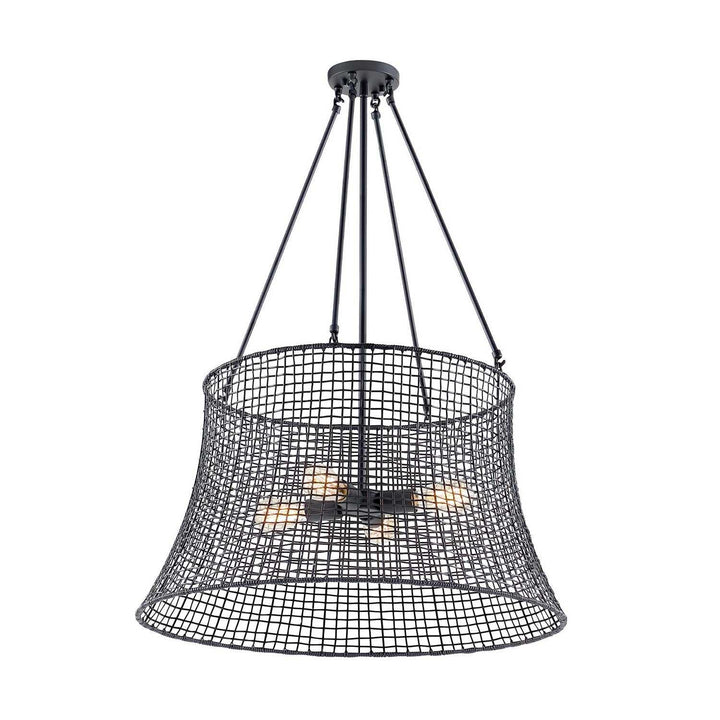 Longleaf Four Light Outdoor Chandelier in Matte Black Savoy House