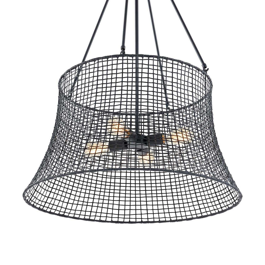 Longleaf Four Light Outdoor Chandelier in Matte Black Savoy House