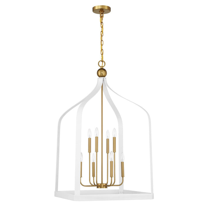 Savoy House - 7-7800-8-142 - Eight Light Pendant - Sheffield - White w/Warm Brass
