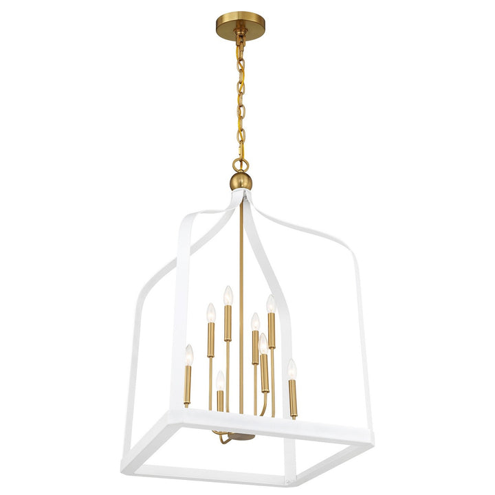 Savoy House - 7-7800-8-142 - Eight Light Pendant - Sheffield - White w/Warm Brass