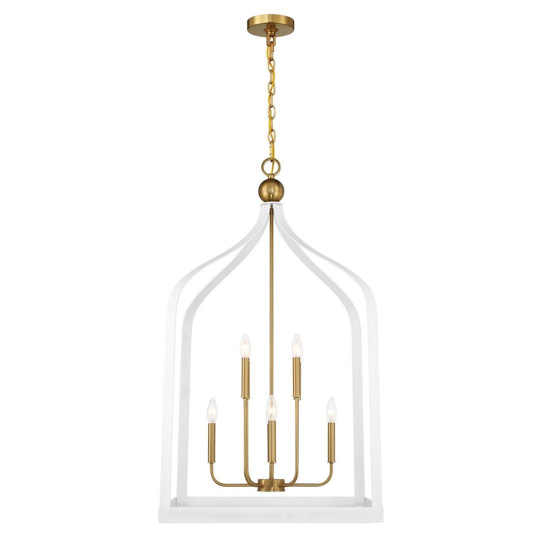 Savoy House - 7-7800-8-142 - Eight Light Pendant - Sheffield - White w/Warm Brass