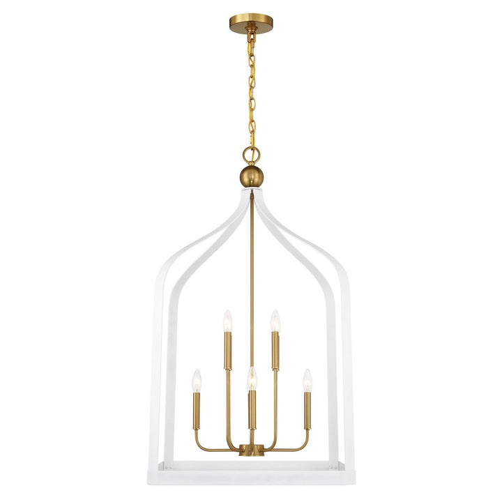 Savoy House - 7-7800-8-142 - Eight Light Pendant - Sheffield - White w/Warm Brass