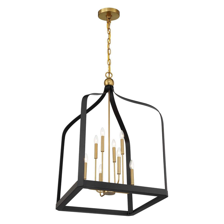 Savoy House - 7-7800-8-143 - Eight Light Pendant - Sheffield - Matte Black w/Warm Brass