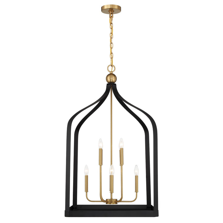 Savoy House - 7-7800-8-143 - Eight Light Pendant - Sheffield - Matte Black w/Warm Brass