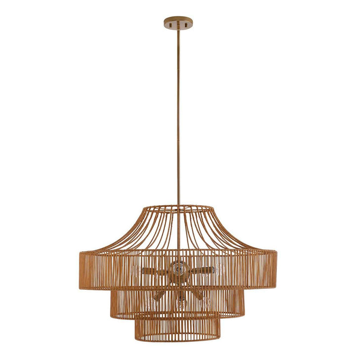 Medlock Eight Light Outdoor Chandelier in Burnished Brass Savoy House