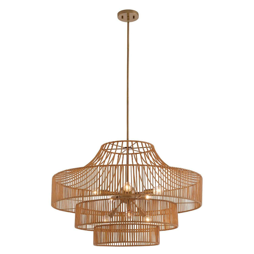 Medlock Eight Light Outdoor Chandelier in Burnished Brass Savoy House